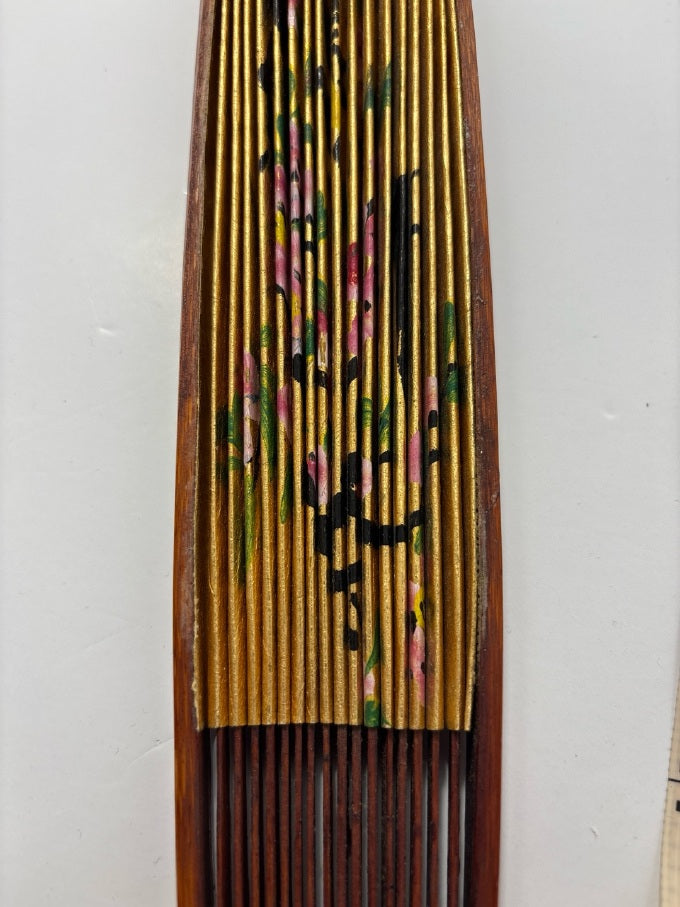Vintage Hand-Painted Japanese Cherry Blossom Folding Fan (Sensu)